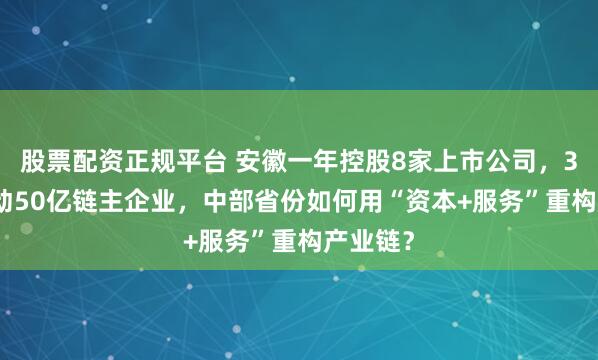 股票配资正规平台 安徽一年控股8家上市公司，3.2亿撬动50亿链主企业，中部省份如何用“资本+服务”重构产业链？